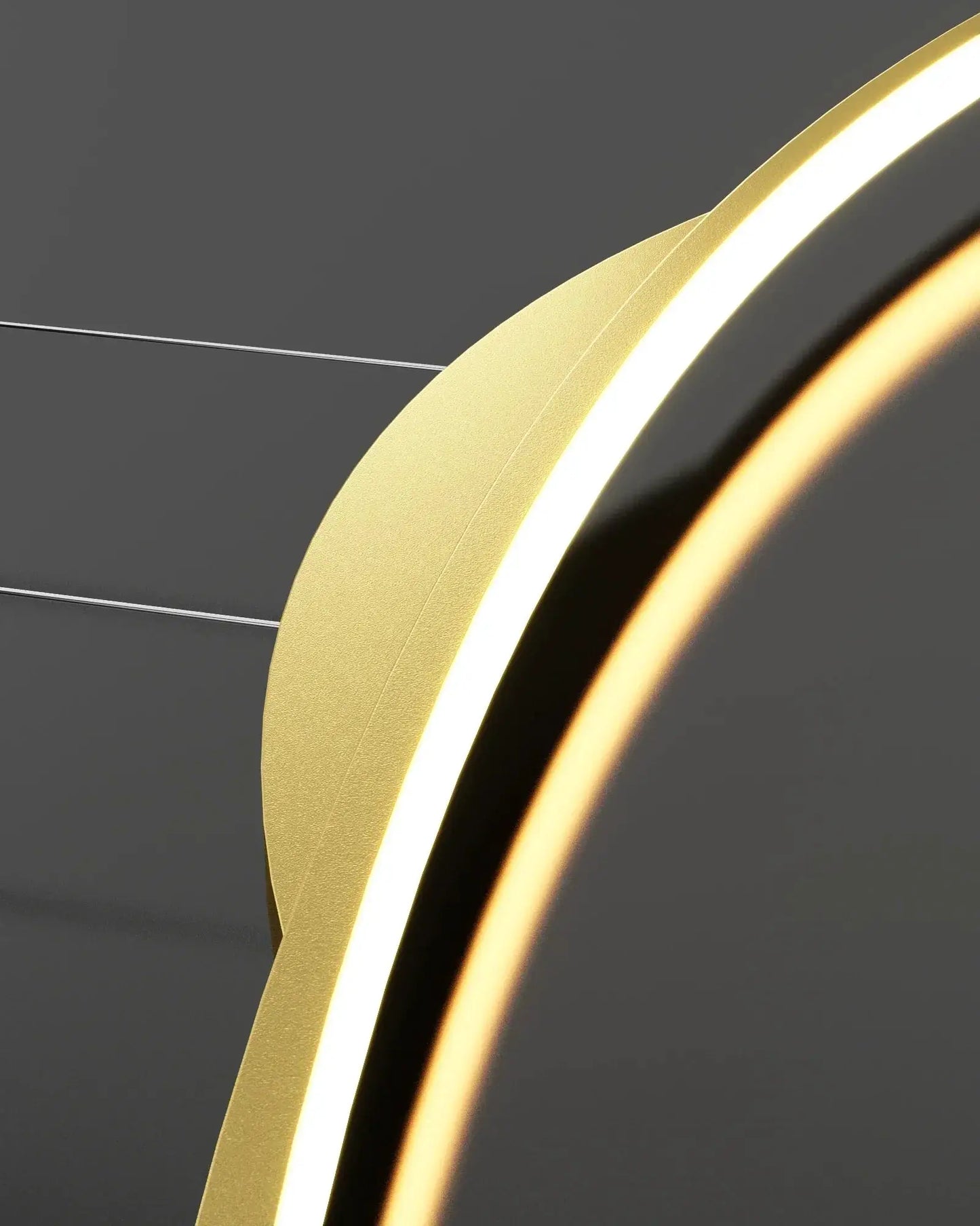 DecorBites LED pendant lamp ring in gold with glowing white LED strip minimalist hanging light on Tampa Home & Garden Store