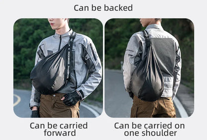 Motorcycle helmet backpack by BikerZoneZ, reflective large black bag with carry options on Tampa Home & Garden Store