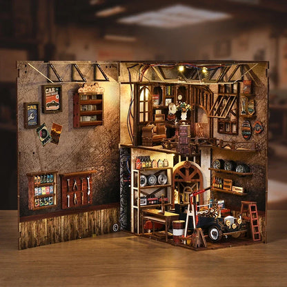 Master Mechanic Workshop DIY Kit miniature diorama with wooden workbench and gears on Tampa Home & Garden Store
