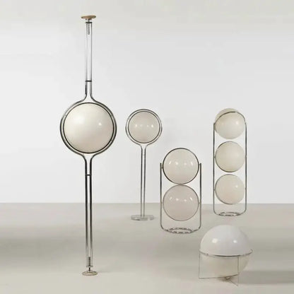 DecorBites LED floor lamp chrome metal with white acrylic ball; modern orb lighting set on Tampa Home & Garden Store