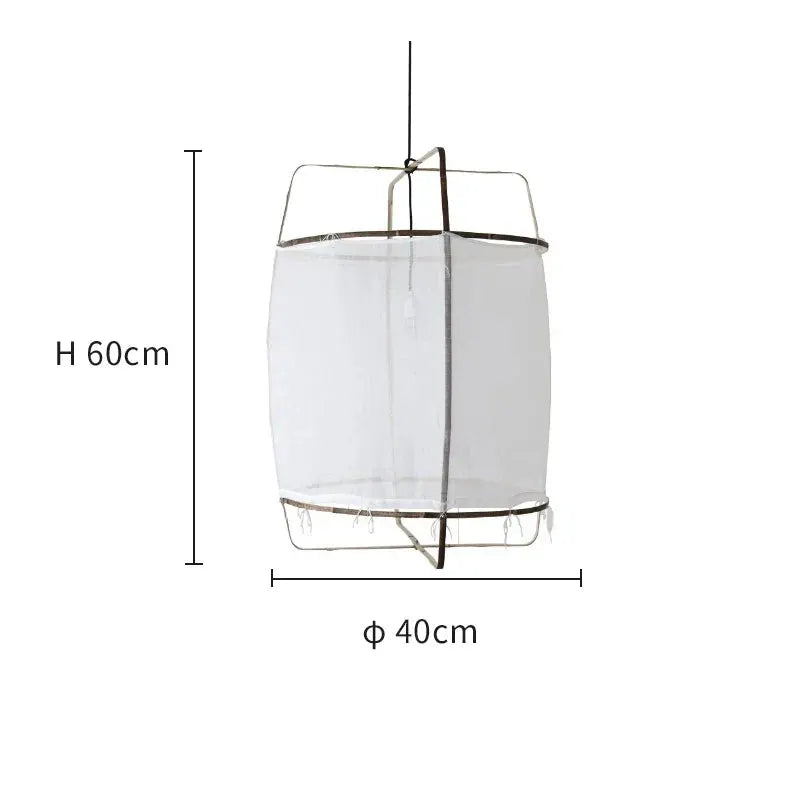 DecorBites Linen Cloth Pendant Light white linen shade in metal frame, 60cm high, 40cm dia on Tampa Home & Garden Store