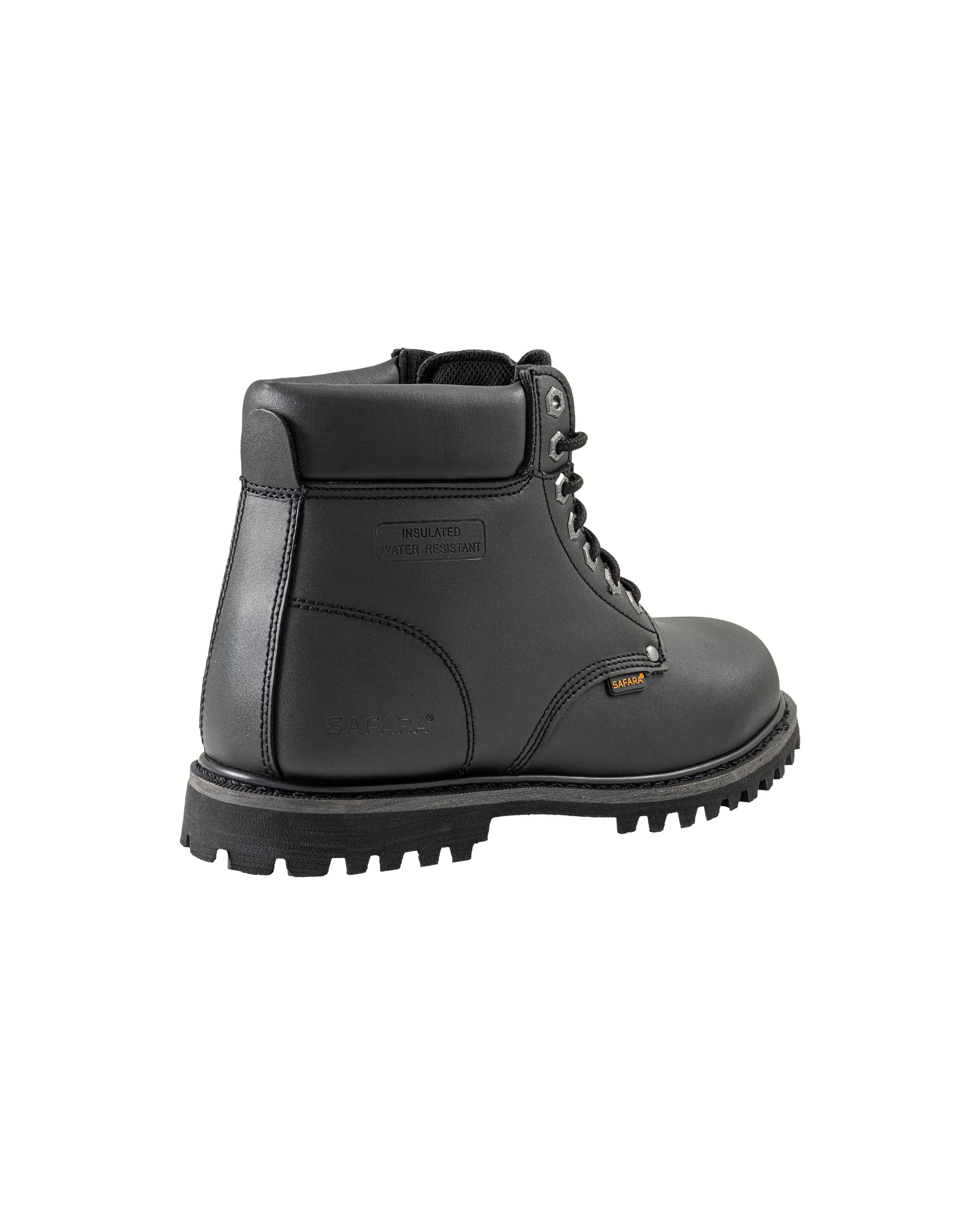 Safara Premium Black Leather 6" Steel Toe Water Resistant Work Boots [R662S] - Tampa Home & Garden Store