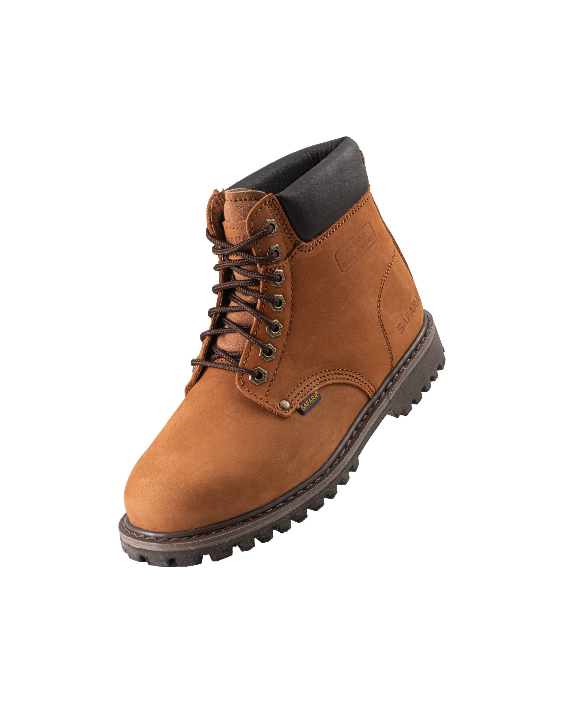 Safara Premium Brown Nubuck 6" Steel Toe Water Resistant Work Boots [R663S] - Tampa Home & Garden Store