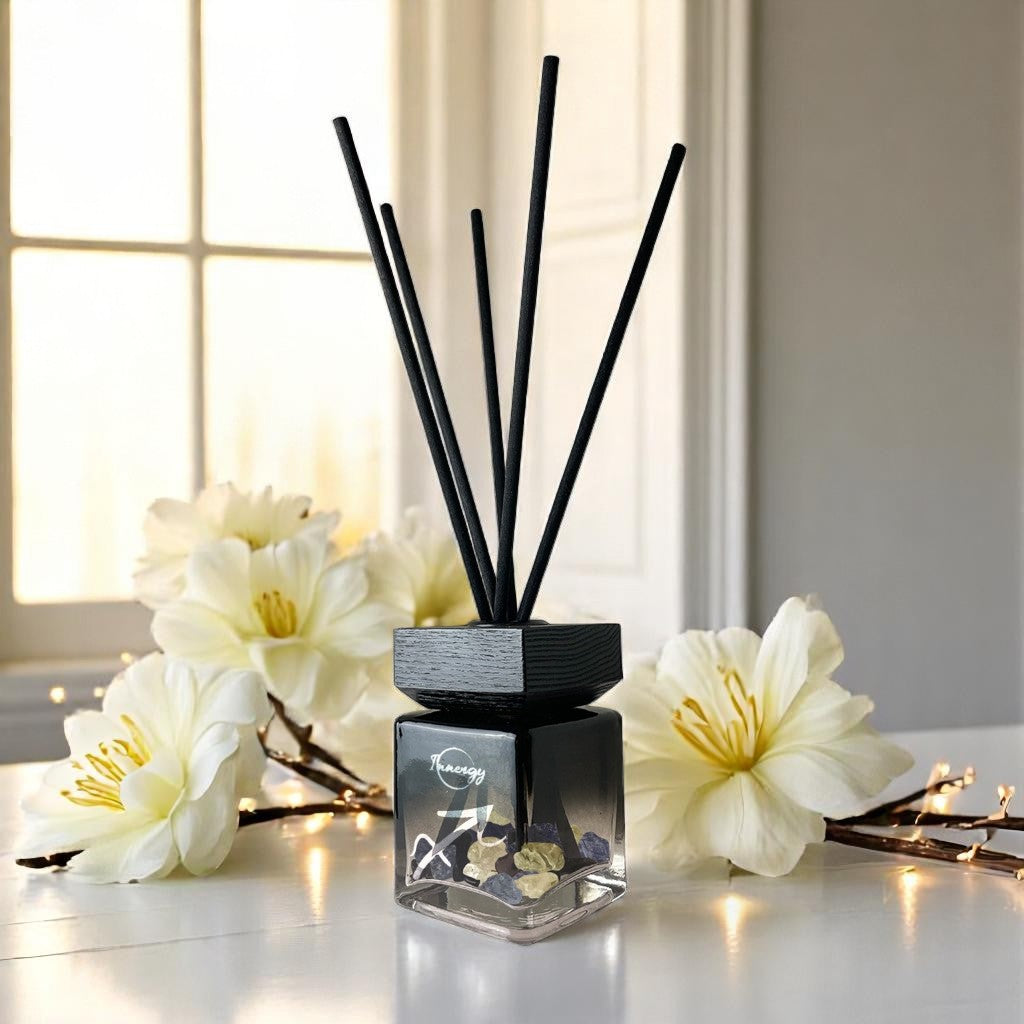 Sagittarius Zodiac Crystal-Enhanced Reed Oil Diffuser, Eternal Blooms Scent, 100ml - Tampa Home & Garden Store