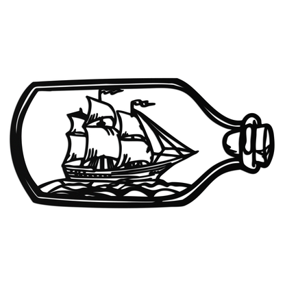 Sailboat in a Bottle Metal Wall Art – Nautical-Inspired Silhouette for Ocean Dreamers- KAF692 - Tampa Home & Garden Store