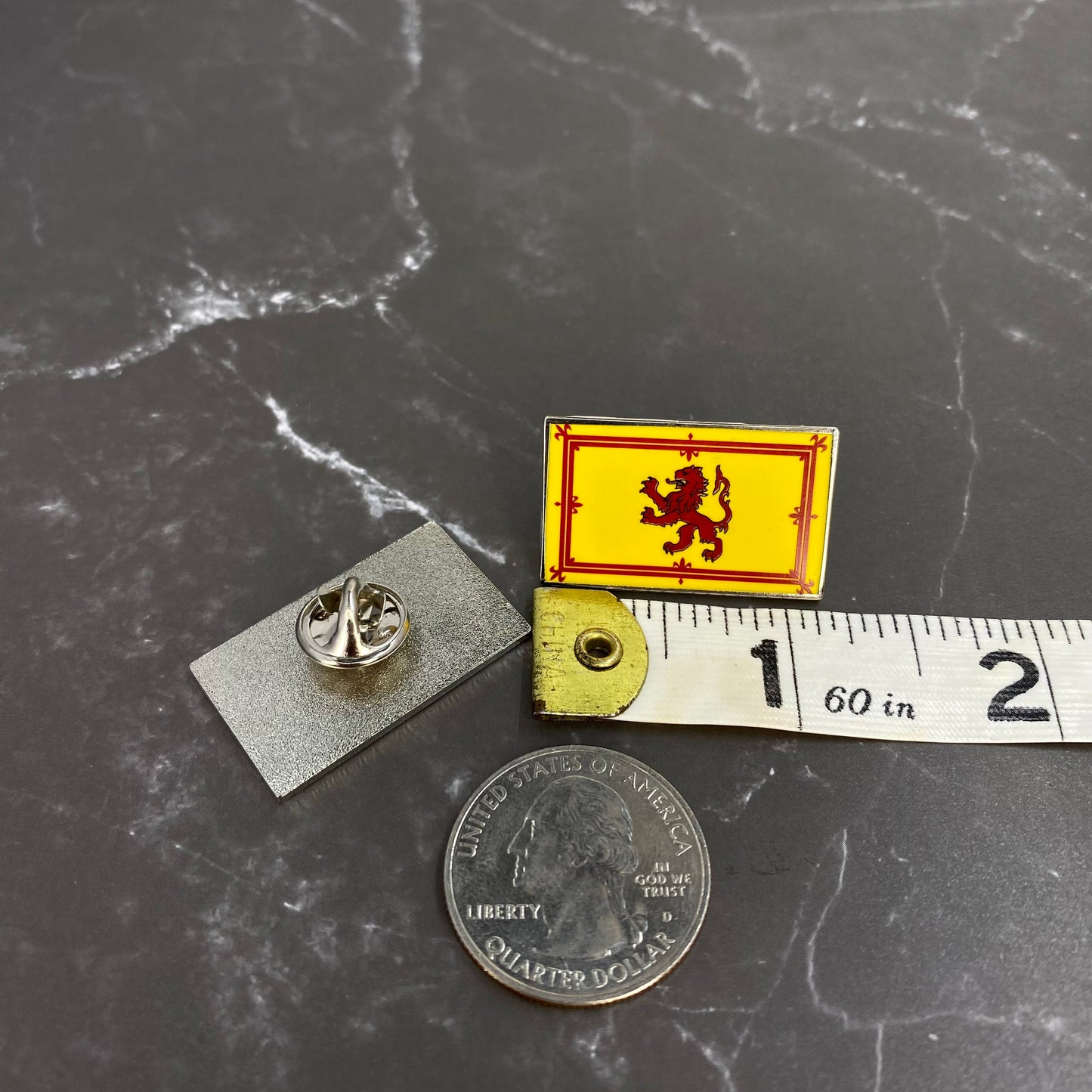 Saltire and Royal Flags of Scotland Small Enamel Coated Metal Pins - Tampa Home & Garden Store