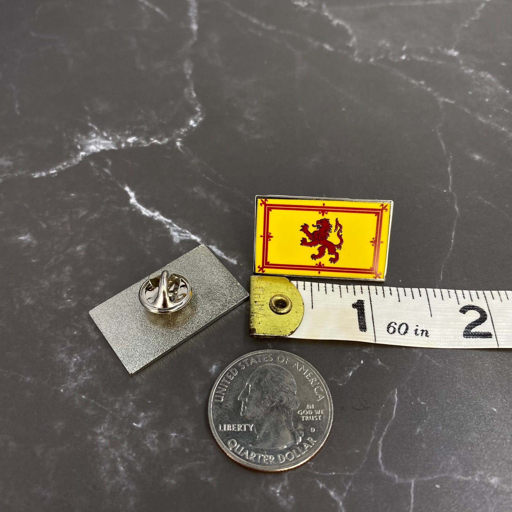 Saltire and Royal Flags of Scotland Small Enamel Coated Metal Pins - Tampa Home & Garden Store