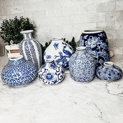 Samira Blue Vases - Tampa Home & Garden Store