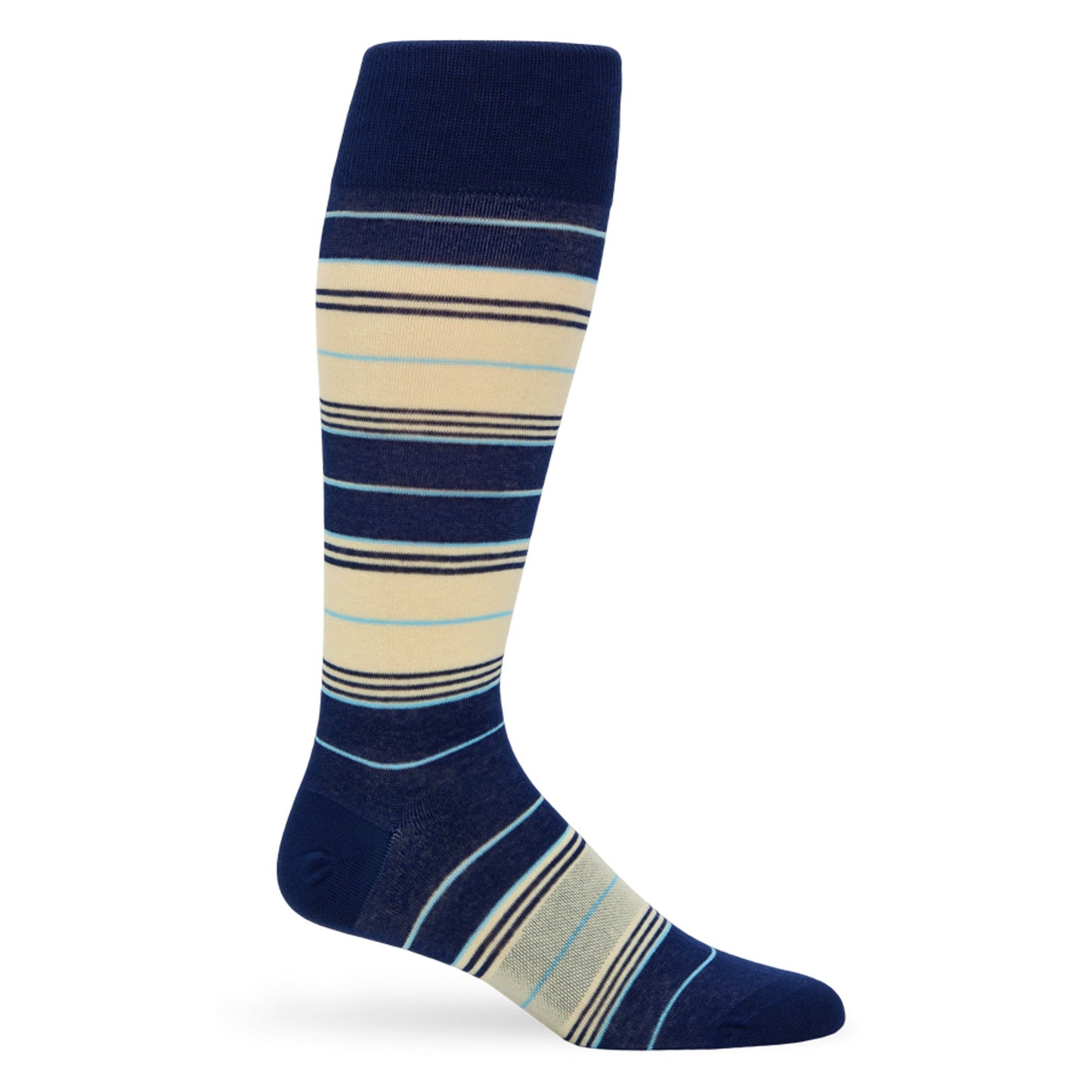 Samuel Navy and Yellow Stripe Dress Socks Set