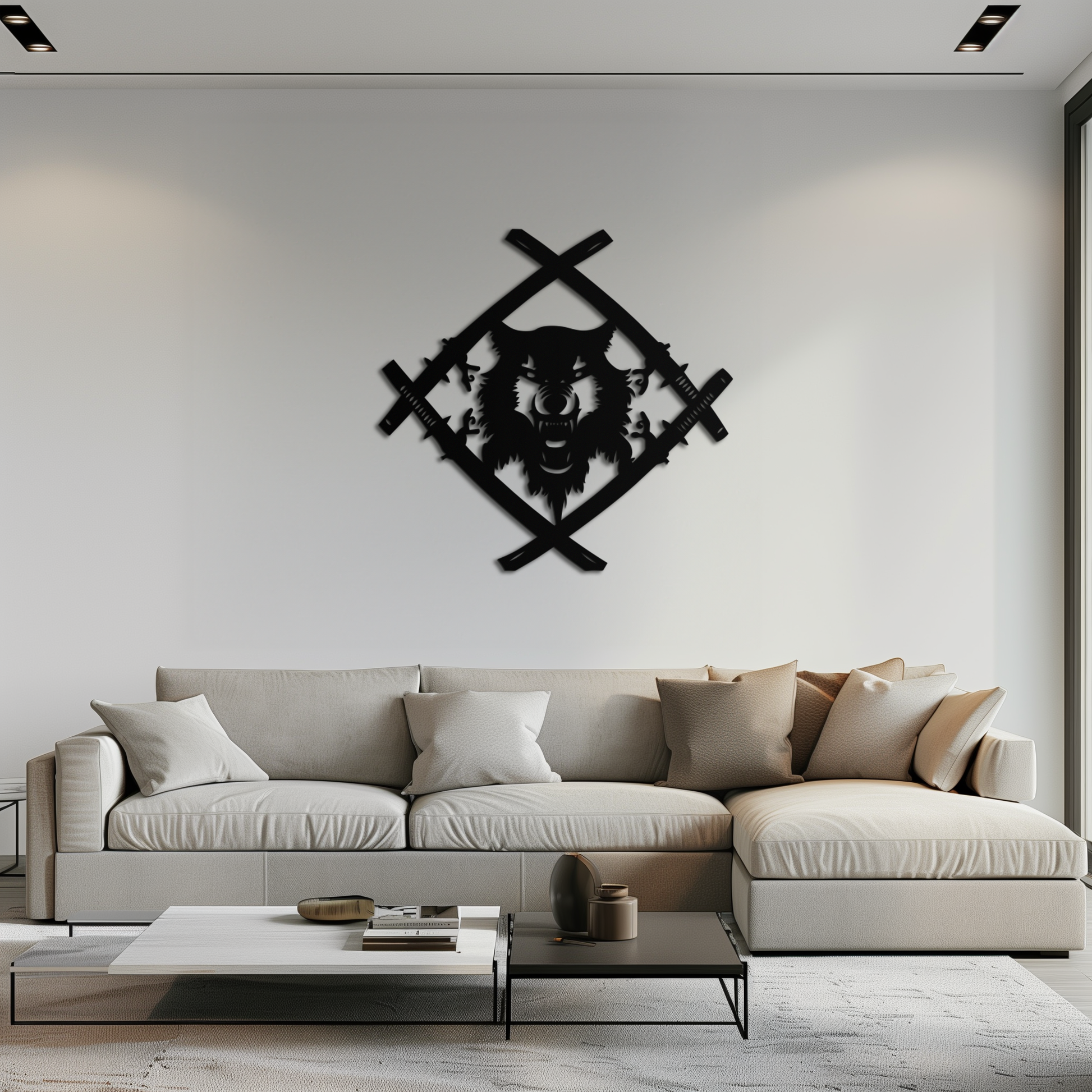 Samurai Wolf Metal Wall Art - Unique Warrior-Inspired Steel Decor - KAF087 - Tampa Home & Garden Store