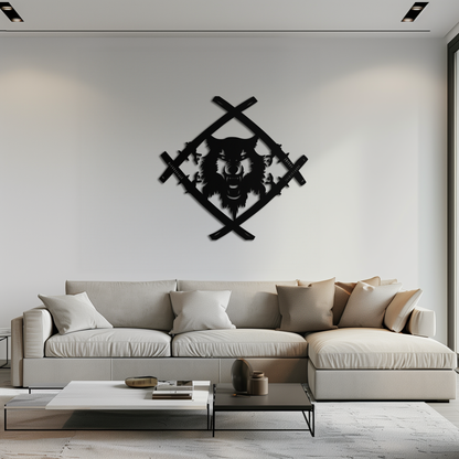 Samurai Wolf Metal Wall Art - Unique Warrior-Inspired Steel Decor - KAF087 - Tampa Home & Garden Store