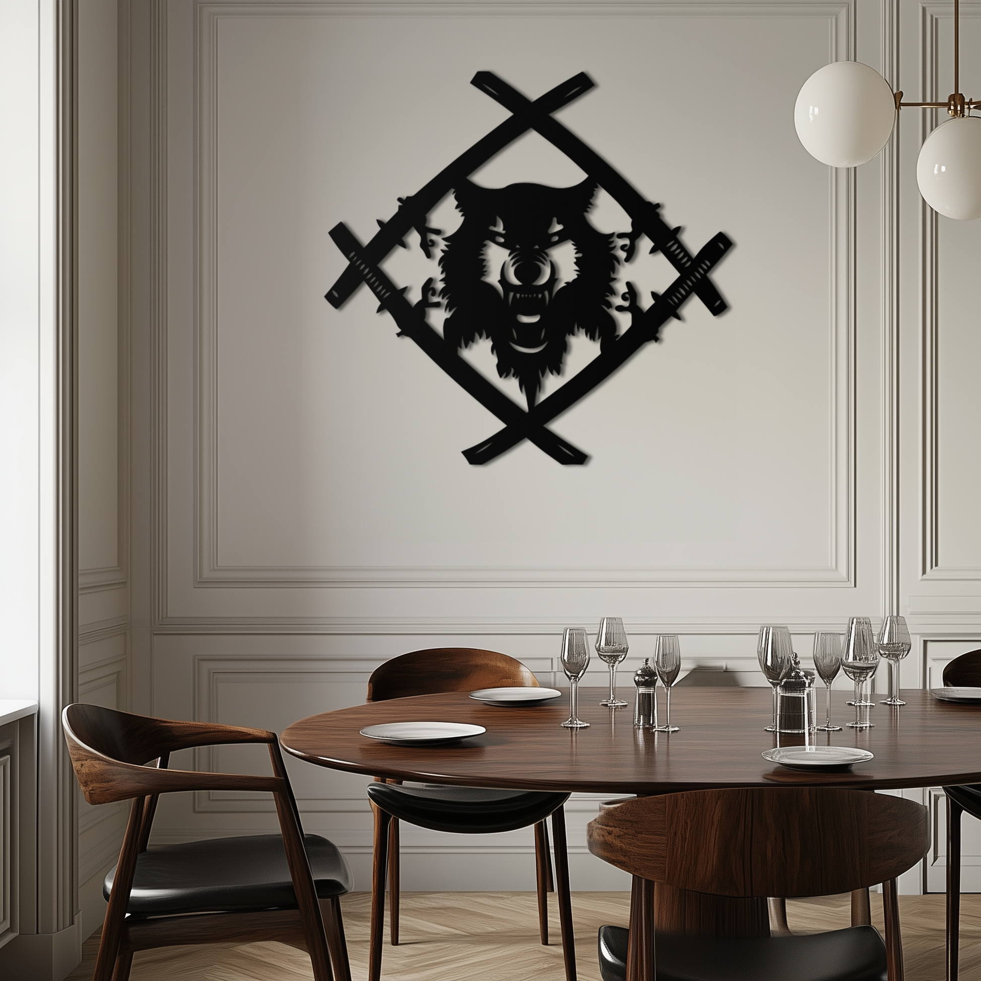Samurai Wolf Metal Wall Art - Unique Warrior-Inspired Steel Decor - KAF087 - Tampa Home & Garden Store