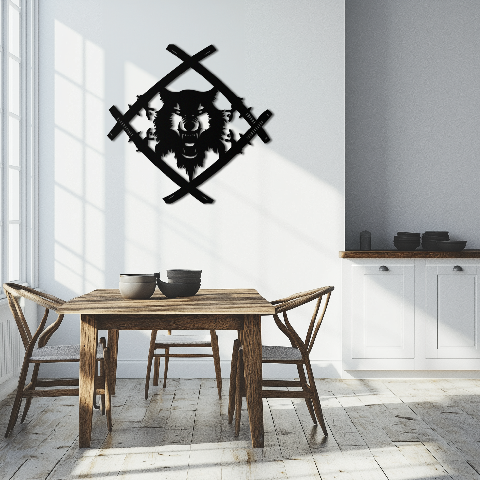 Samurai Wolf Metal Wall Art - Unique Warrior-Inspired Steel Decor - KAF087 - Tampa Home & Garden Store
