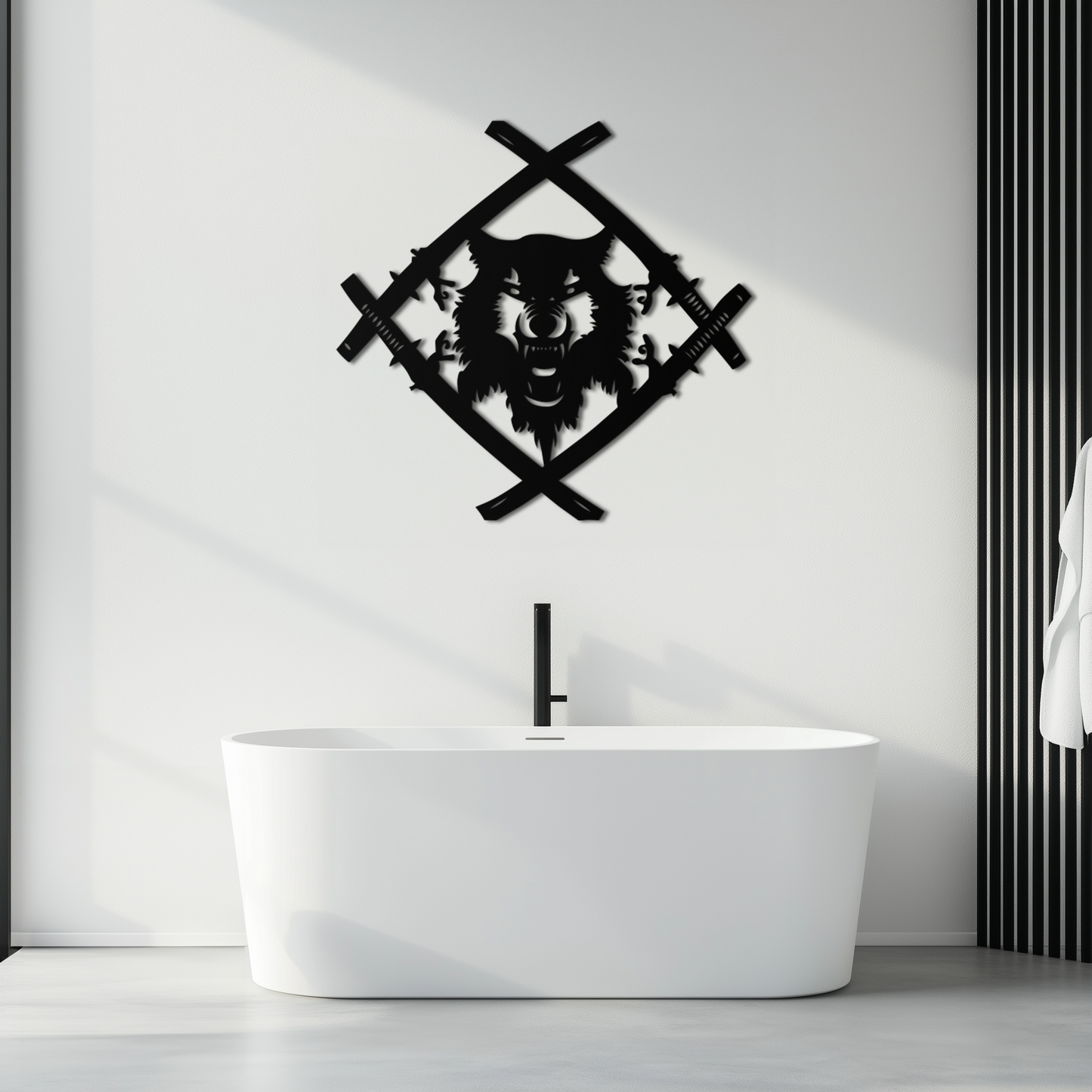 Samurai Wolf Metal Wall Art - Unique Warrior-Inspired Steel Decor - KAF087 - Tampa Home & Garden Store