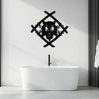 Samurai Wolf Metal Wall Art - Unique Warrior-Inspired Steel Decor - KAF087 - Tampa Home & Garden Store