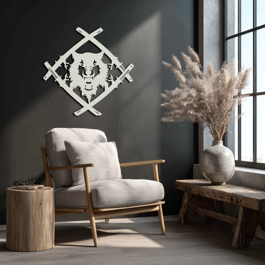 Samurai Wolf Metal Wall Art - Unique Warrior-Inspired Steel Decor - KAF087 - Tampa Home & Garden Store