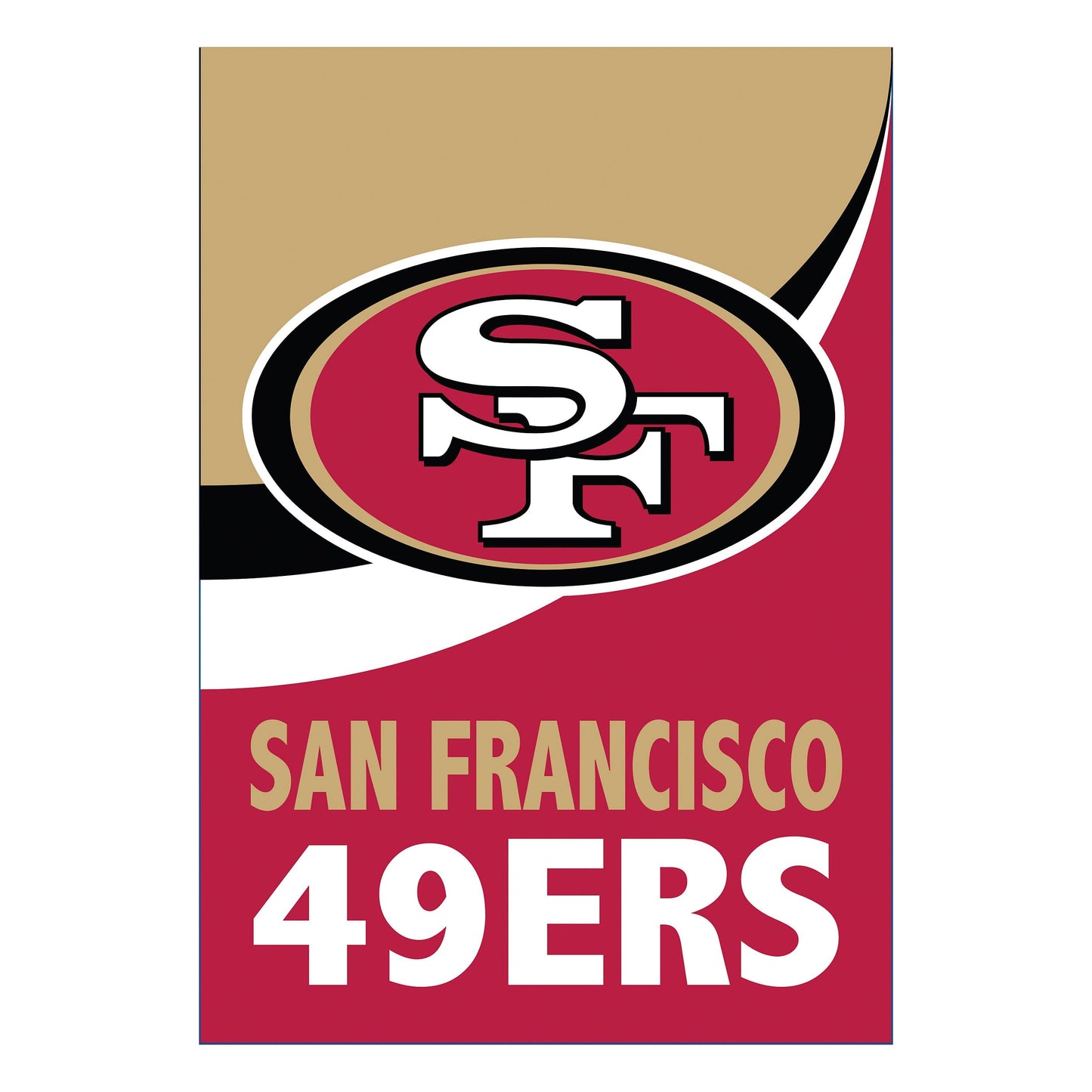San Francisco 49ers Burlap Flag GDN Size - Tampa Home & Garden Store