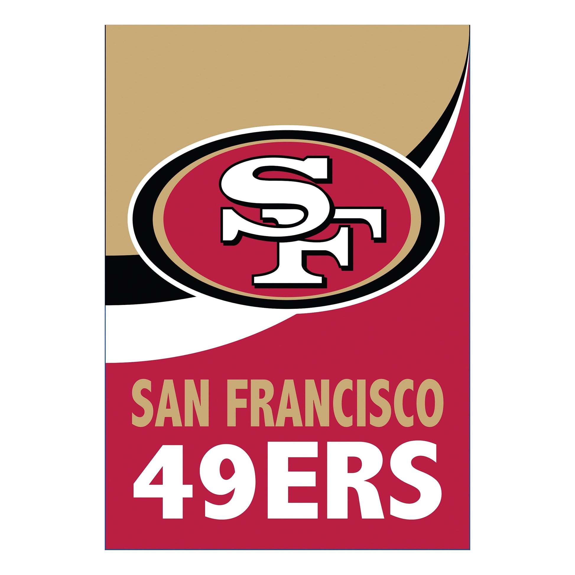 San Francisco 49ers Burlap Flag GDN Size - Tampa Home & Garden Store