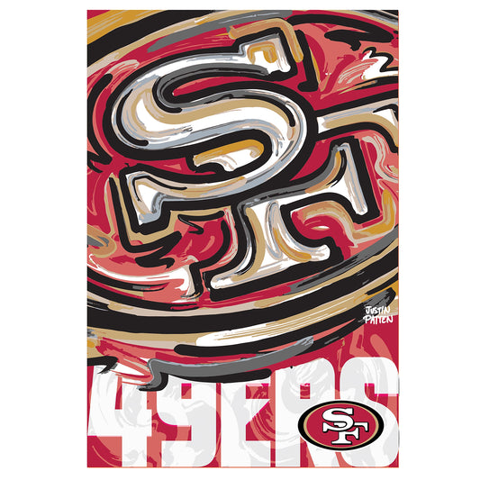 San Francisco 49ers, Suede GDN, Justin Patten Logo - Tampa Home & Garden Store