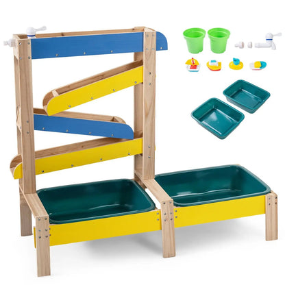 Sand and Water Table For Toddlers With Two Basins
