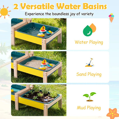 Sand and Water Table For Toddlers With Two Basins
