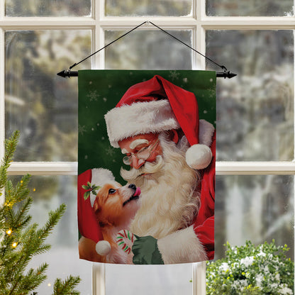 Santa & Olive Suede Garden Flag - Tampa Home & Garden Store