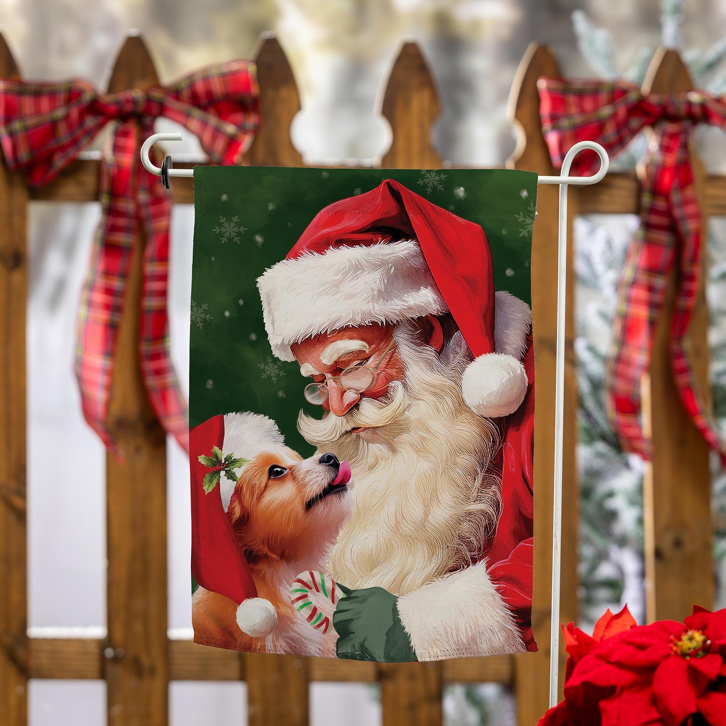 Santa & Olive Suede Garden Flag - Tampa Home & Garden Store