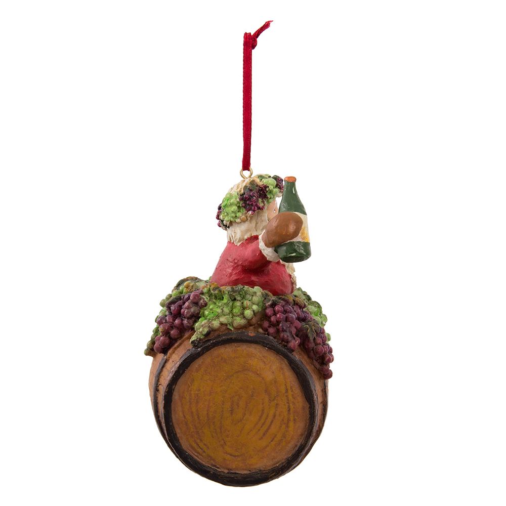 Santa On Wine Barrel Ornament - Tampa Home & Garden Store