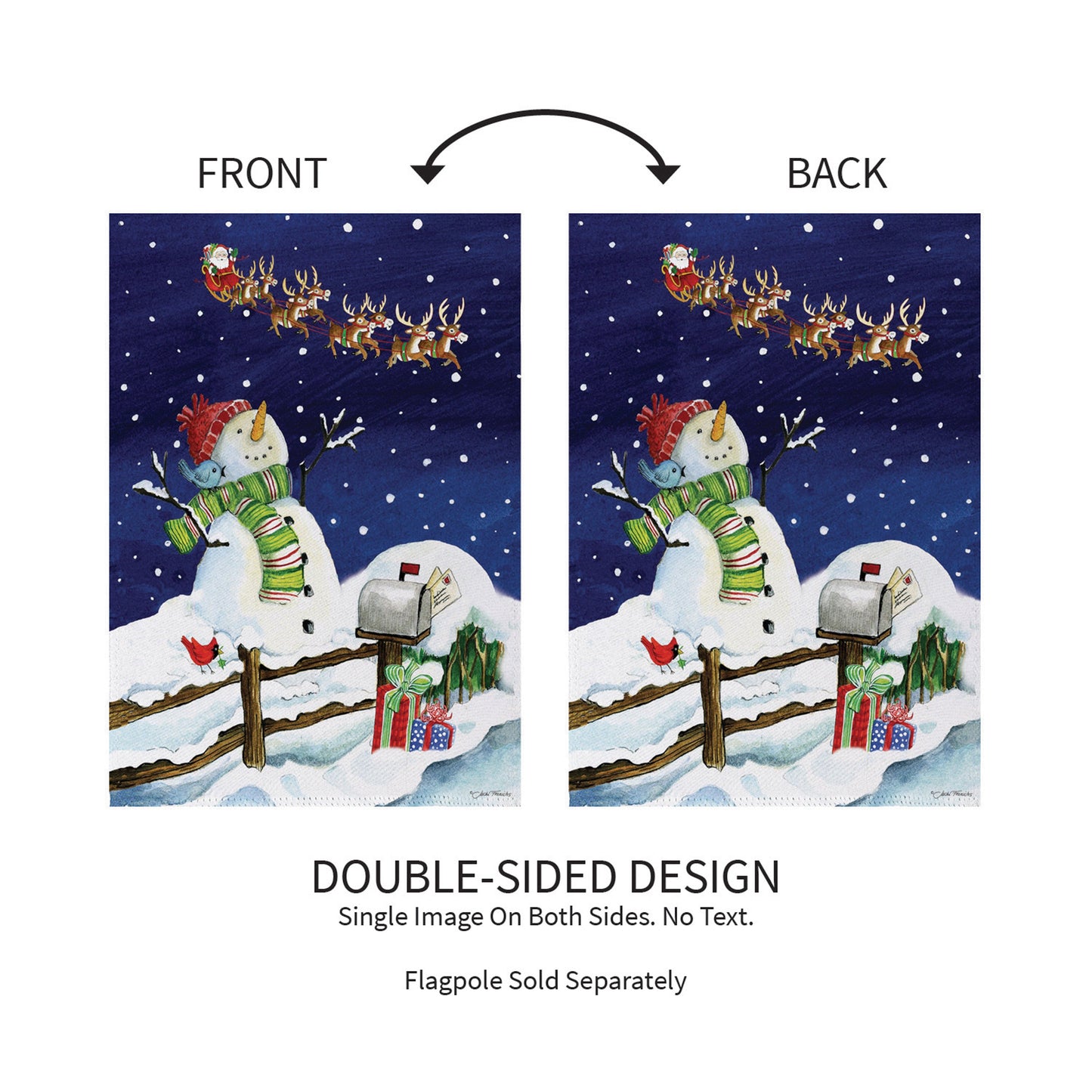 Santa & Snowman Suede Garden Flag - Tampa Home & Garden Store