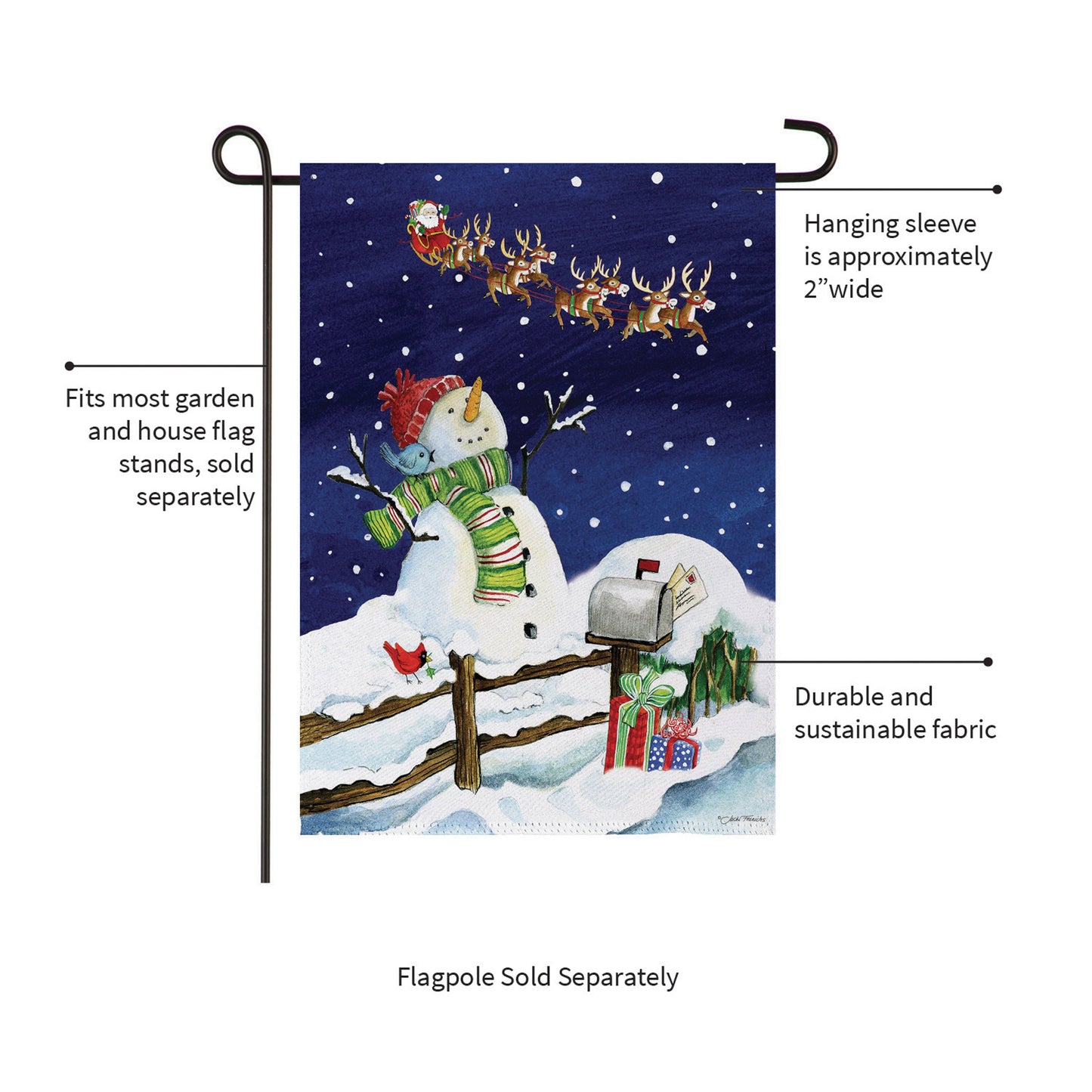 Santa & Snowman Suede Garden Flag - Tampa Home & Garden Store