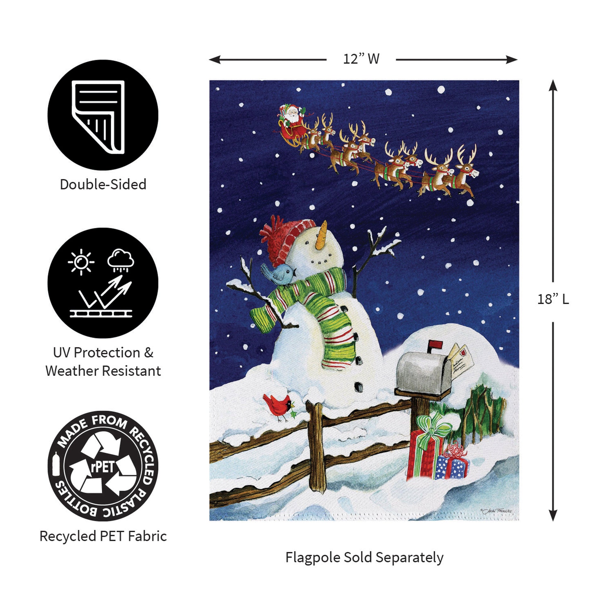 Santa & Snowman Suede Garden Flag - Tampa Home & Garden Store