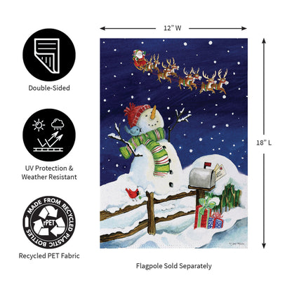 Santa & Snowman Suede Garden Flag - Tampa Home & Garden Store