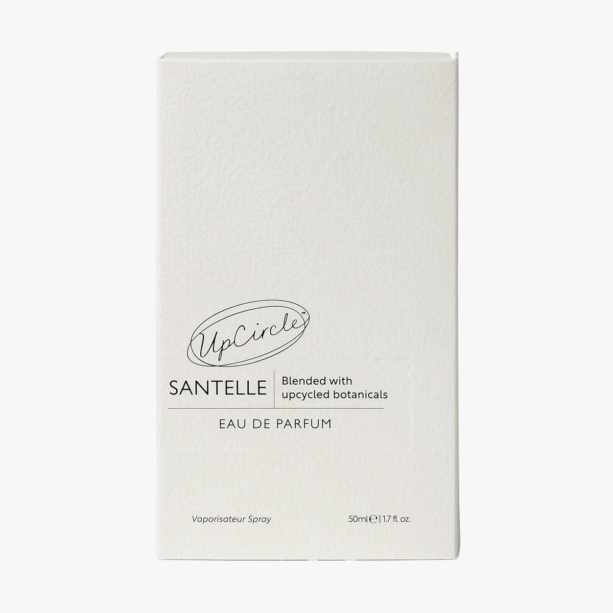 Santelle Eau De Parfum box by UpCircle, white textured carton with UpCircle logo and 50 ml spray on Tampa Home & Garden Store