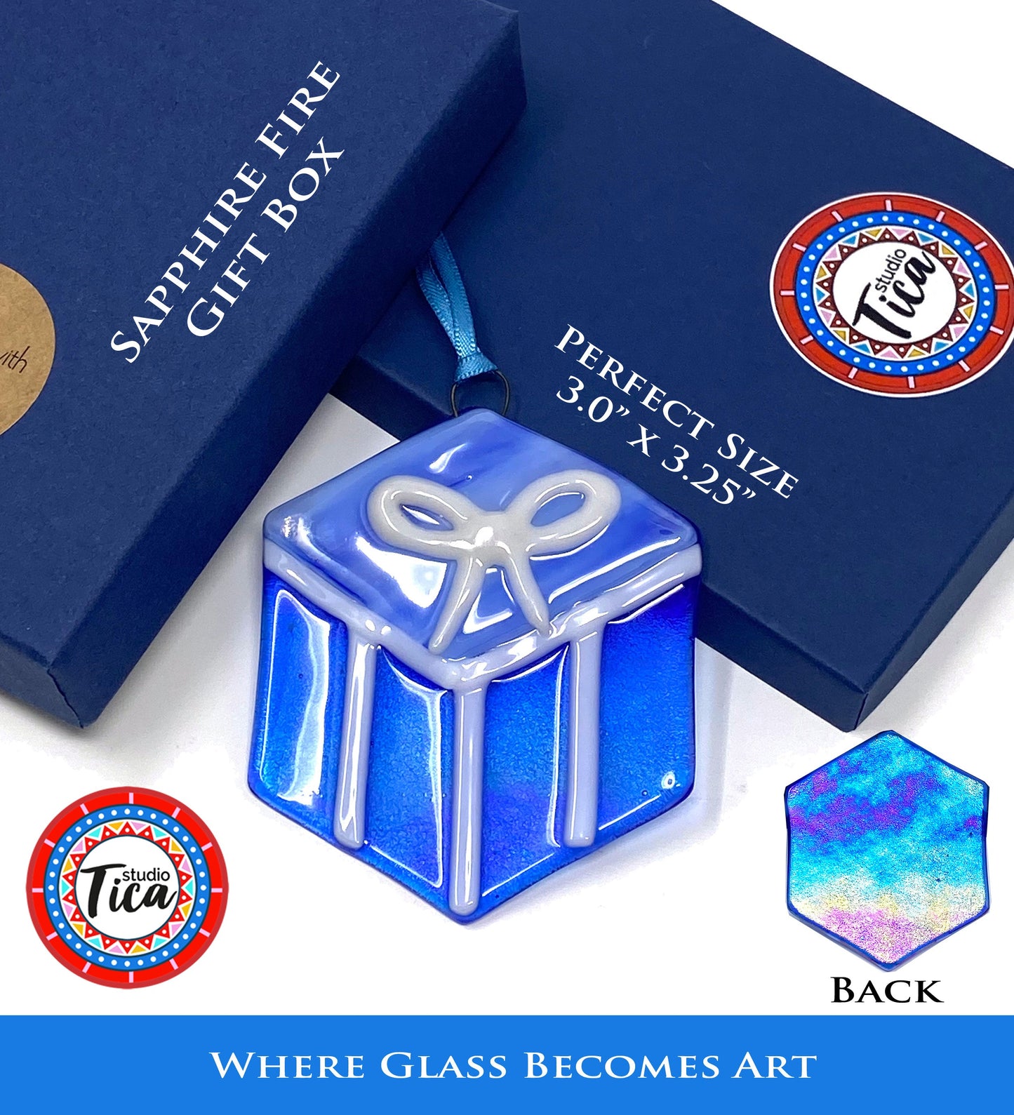 Handmade Glass Ornament - The Gift Box