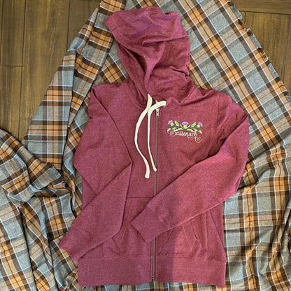 Sassenach Scottish Thistle Embroidered Zipper Sweatshirt Hoodie - Outlander Inspiration - Tampa Home & Garden Store
