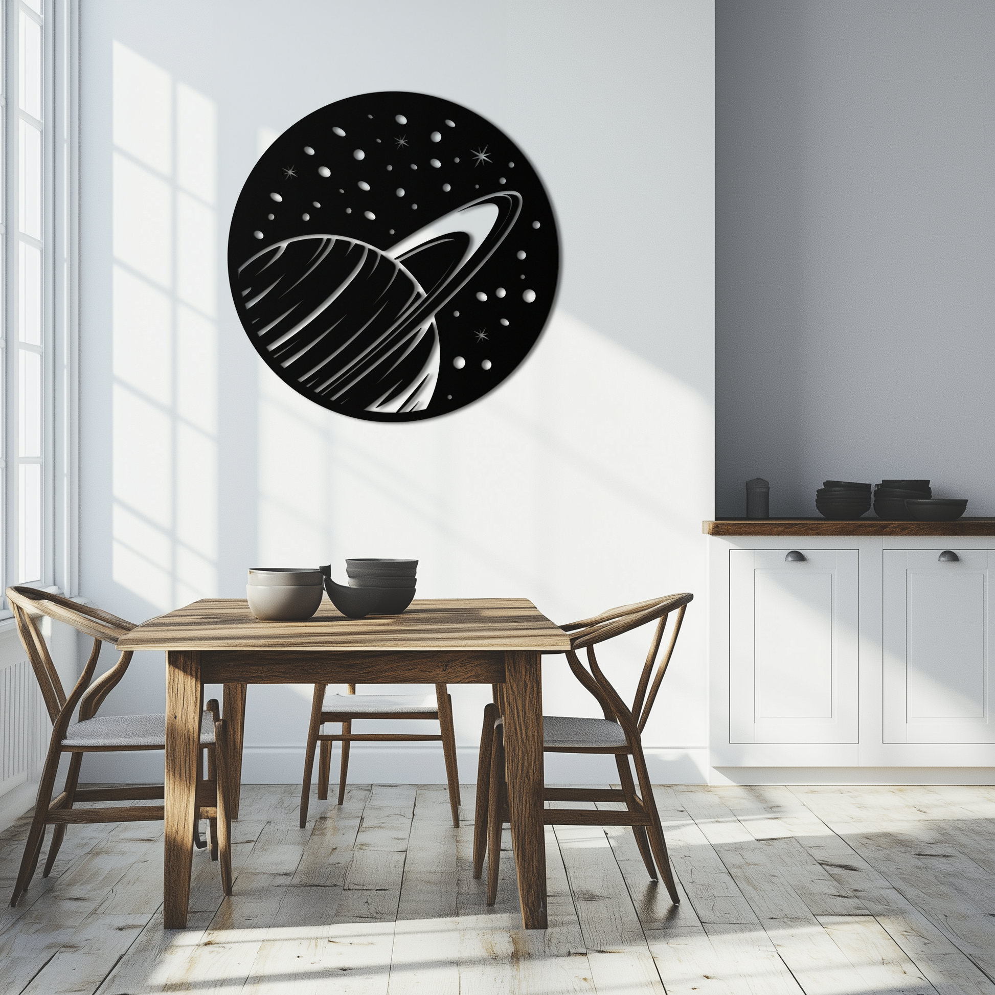 Saturn Planet Metal Wall Art - Cosmic Space Decor- KAF187 - Tampa Home & Garden Store