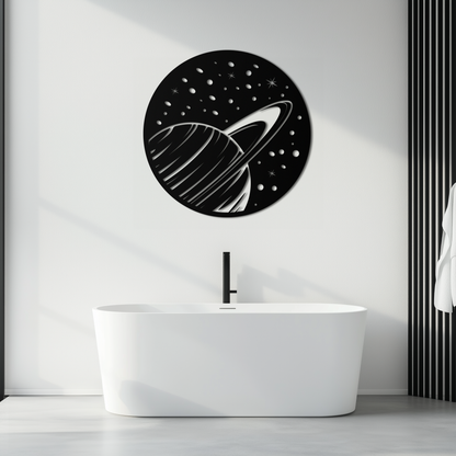 Saturn Planet Metal Wall Art - Cosmic Space Decor- KAF187 - Tampa Home & Garden Store