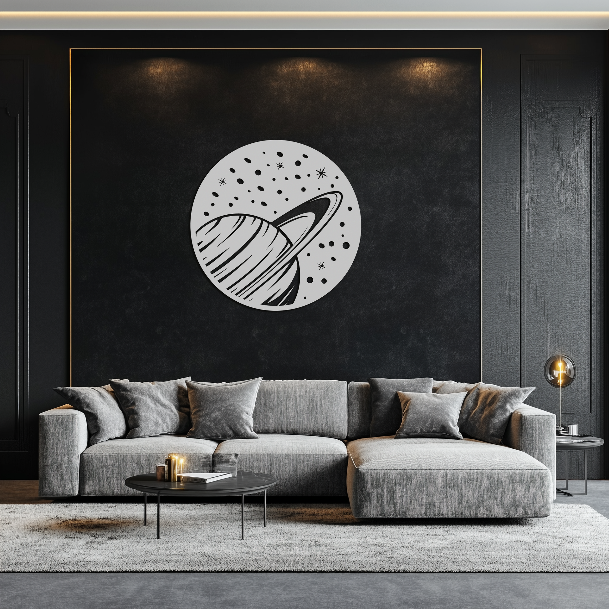 Saturn Planet Metal Wall Art - Cosmic Space Decor- KAF187 - Tampa Home & Garden Store