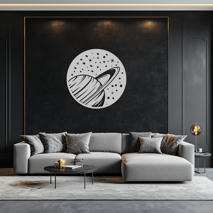 Saturn Planet Metal Wall Art - Cosmic Space Decor- KAF187 - Tampa Home & Garden Store