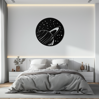 Saturn Planet Metal Wall Art - Cosmic Space Decor- KAF187 - Tampa Home & Garden Store