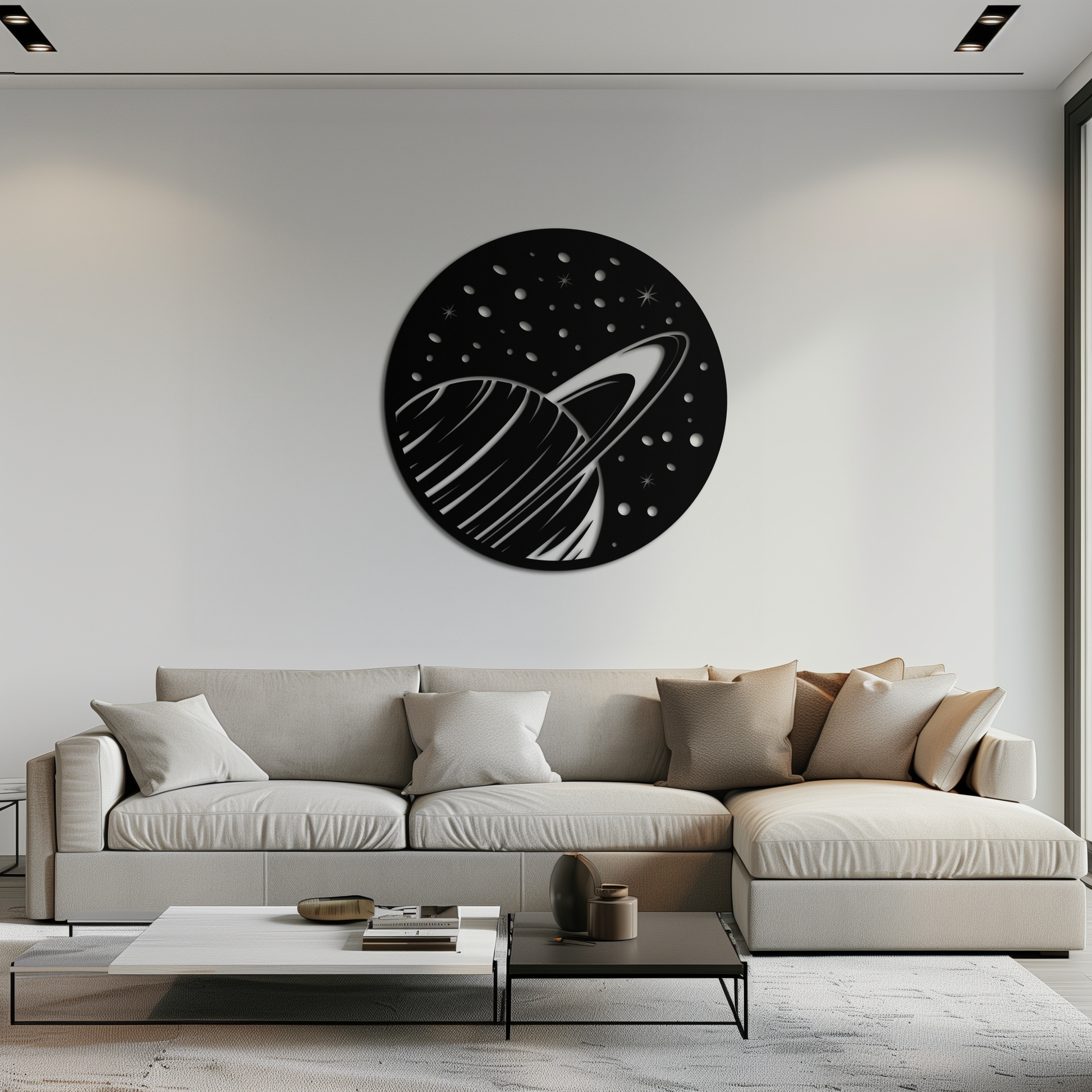 Saturn Planet Metal Wall Art - Cosmic Space Decor- KAF187 - Tampa Home & Garden Store