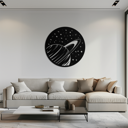 Saturn Planet Metal Wall Art - Cosmic Space Decor- KAF187 - Tampa Home & Garden Store