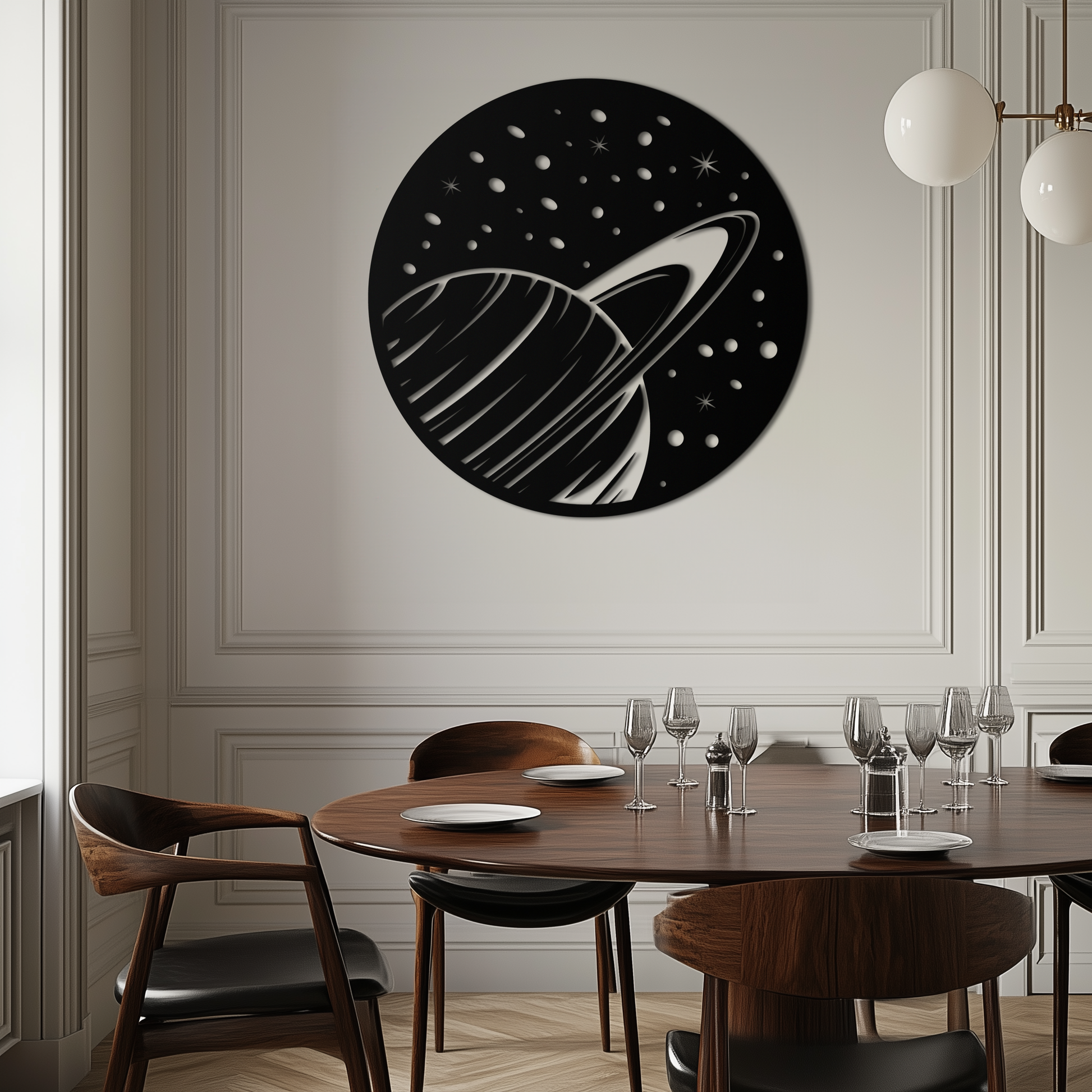 Saturn Planet Metal Wall Art - Cosmic Space Decor- KAF187 - Tampa Home & Garden Store