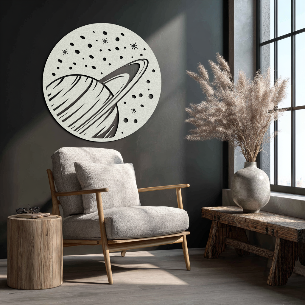 Saturn Planet Metal Wall Art - Cosmic Space Decor- KAF187 - Tampa Home & Garden Store