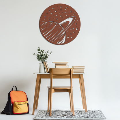 Saturn Planet Metal Wall Art - Cosmic Space Decor- KAF187 - Tampa Home & Garden Store