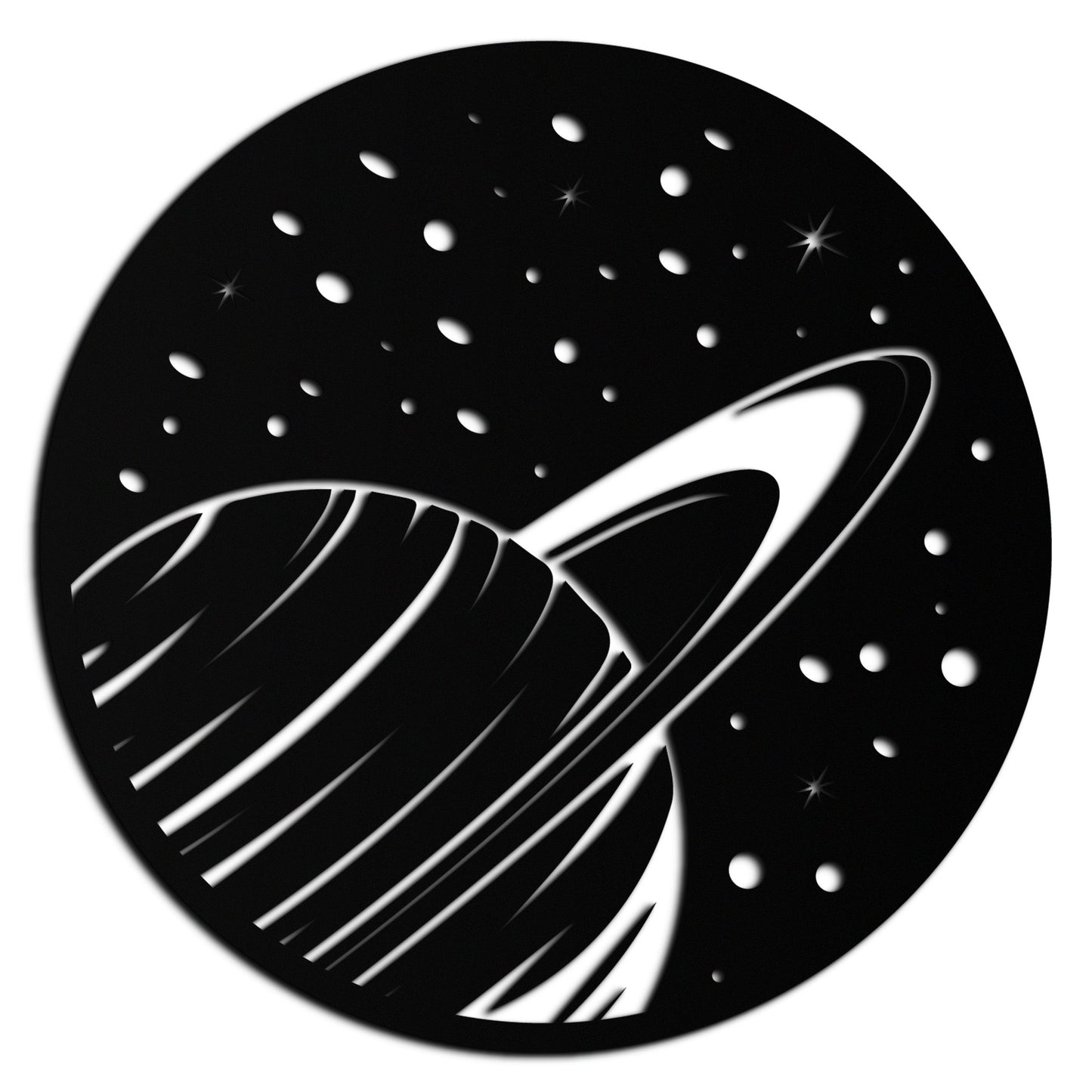 Saturn Planet Metal Wall Art - Cosmic Space Decor- KAF187 - Tampa Home & Garden Store