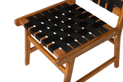 Sava Indoor Outdoor Armless Dining Side Chair in Black Webbing - Tampa Home & Garden Store