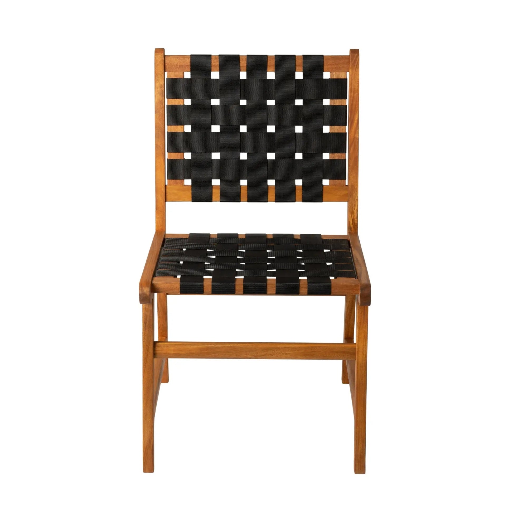Sava Indoor Outdoor Armless Dining Side Chair in Black Webbing - Tampa Home & Garden Store