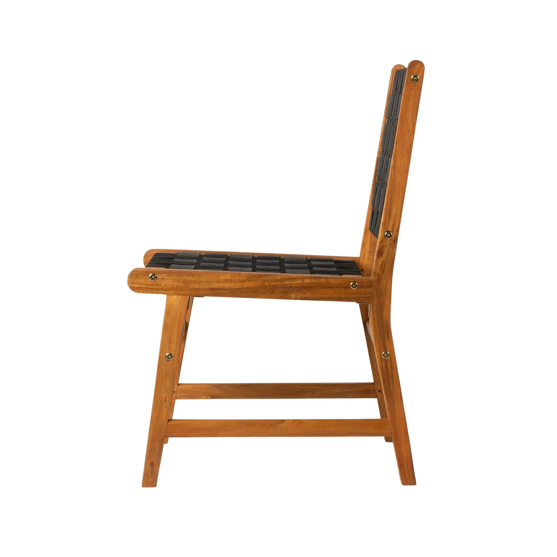 Sava Indoor Outdoor Armless Dining Side Chair in Black Webbing - Tampa Home & Garden Store