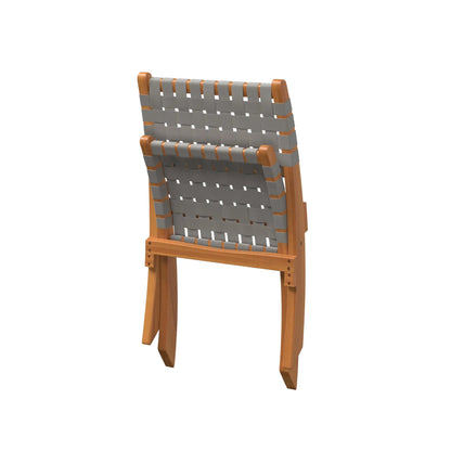 Sava Folding Outdoor Chair gray woven seat with wooden frame, Fire Sense/Balkene Home on Tampa Home & Garden Store